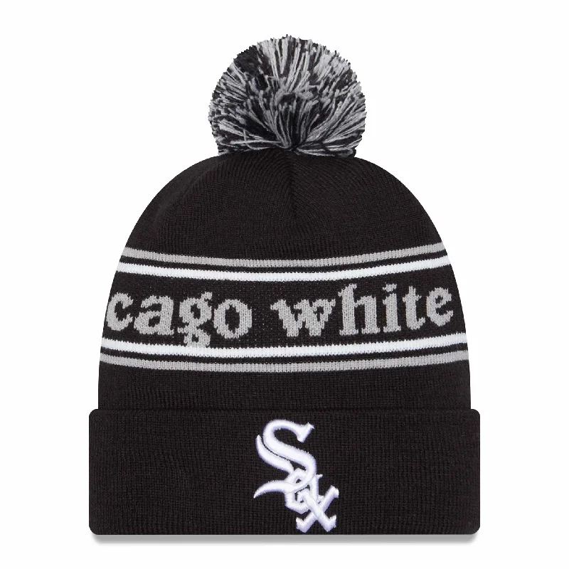 beanies with winter patterns-  Chicago White Sox Cheer Pom Knit Hat