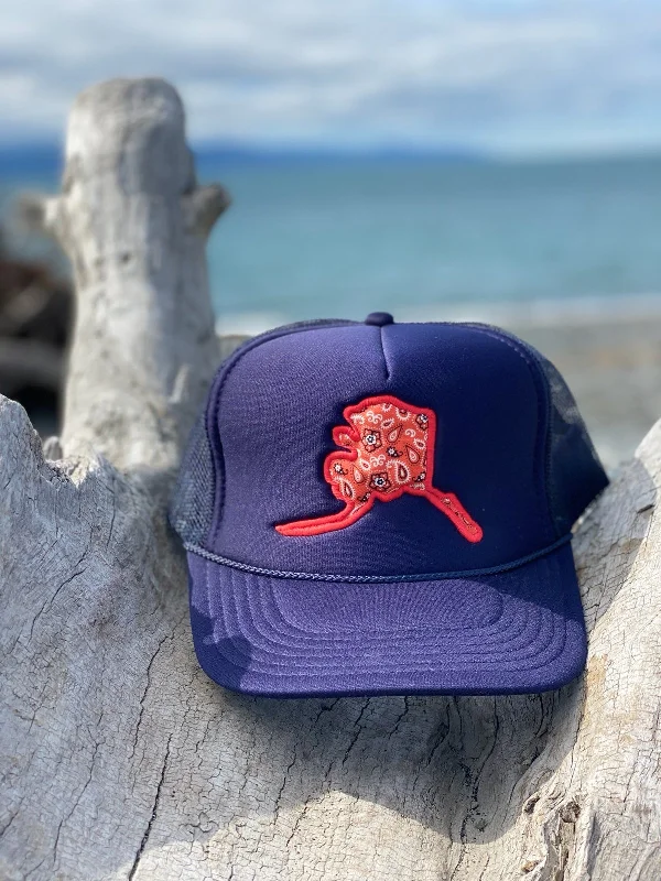 beanies for chilly mornings-  Summer Time Alaska Map Trucker Hat