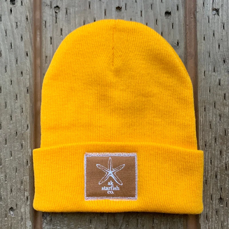 beanies with adjustable knit-  Honey AK Starfish Co. Patch Beanie 38.00