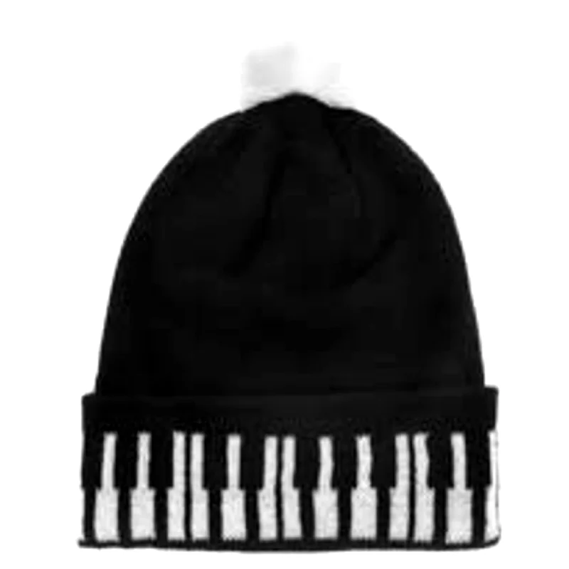 beanies for long walks in winter-  Piano Keys Winter Hat