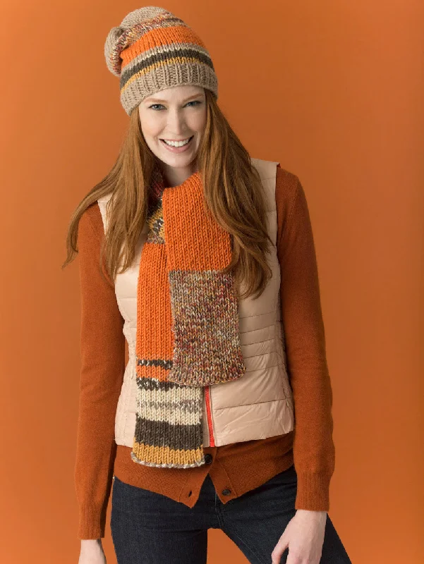 beanies for rainy weather-  Level 2 - Easy Knit Scarf & Hat - Version 2