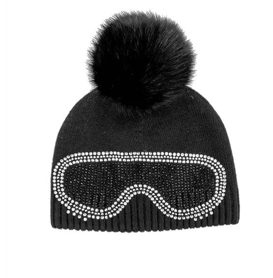 beanies with minimalist designs-  Mitchie's Matchings Women's Knit Beanie with Ski Goggles