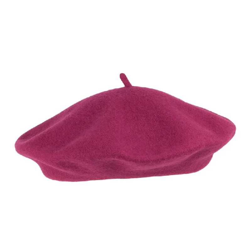 women's chic bucket hats for sunny outdoor activities-Wool Beret Raspberry - Wholesale Pack - 200 Hats