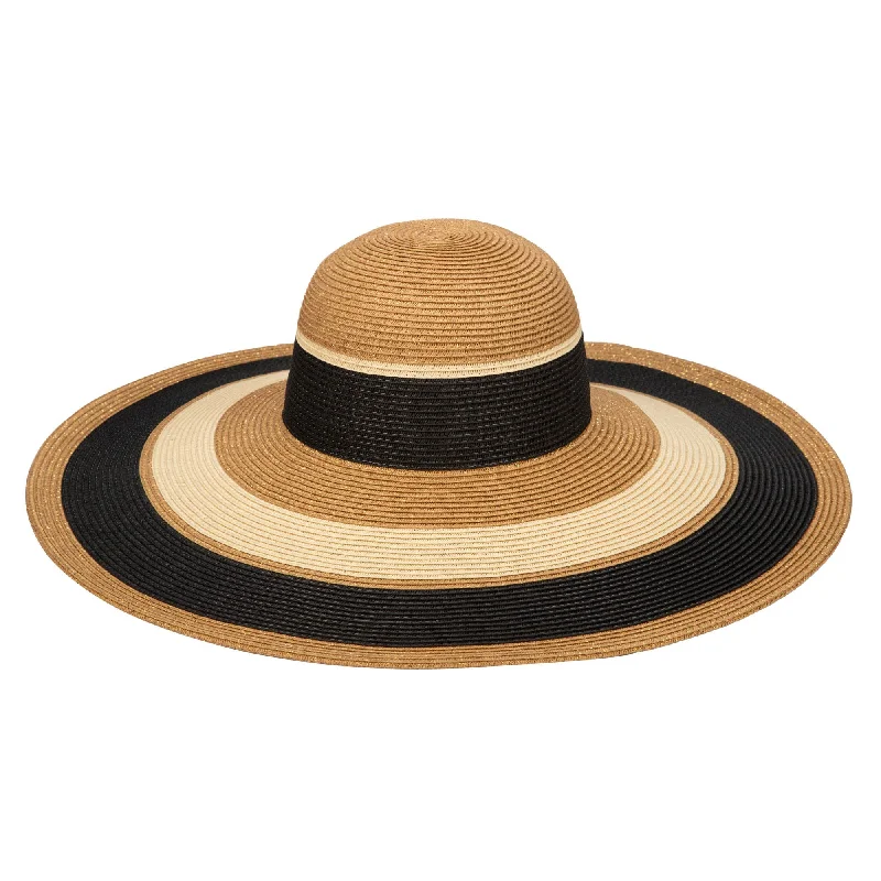 beanies for beach trips-  Las Palmas Floppy - Ultrabraid Striped Floppy Hat