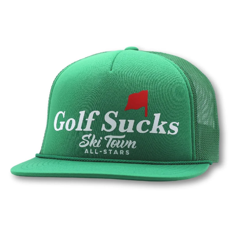 beanies with playful designs-  GOLF SUCKS