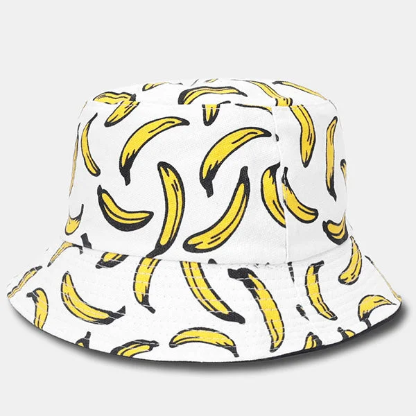 Bucket hats for ultimate comfort in the heat-Unisex Reversible Packable Bucket Hat Banana Printting