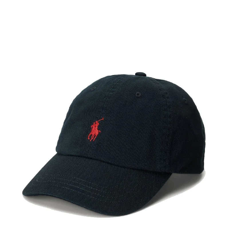 Baseball caps for light outdoor use-Polo Ralph Lauren Cotton Chino Baseball Cap Polo Black/ Rl 2000 Red