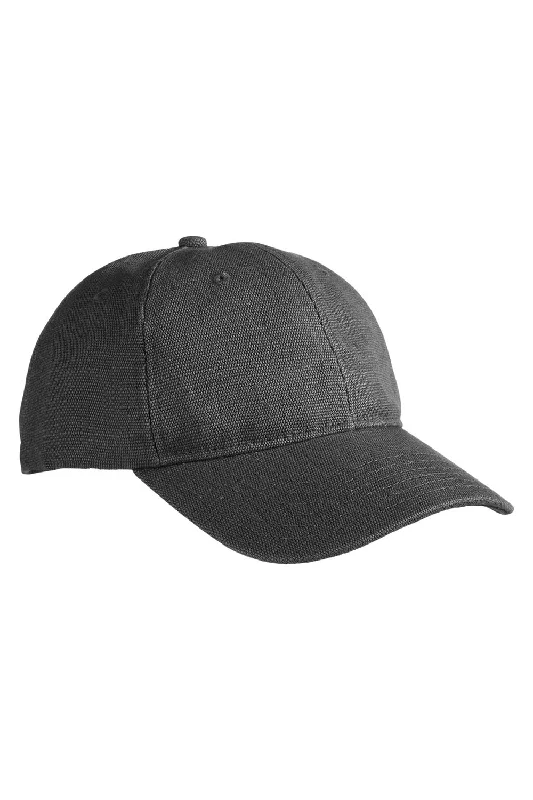 Baseball caps with adjustable bands-Econscious Mens Washed Hemp Blend Snapback Baseball Hat - Charcoal Grey