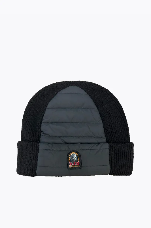 beanies for mountain and forest trips-  Puffer Hat Black