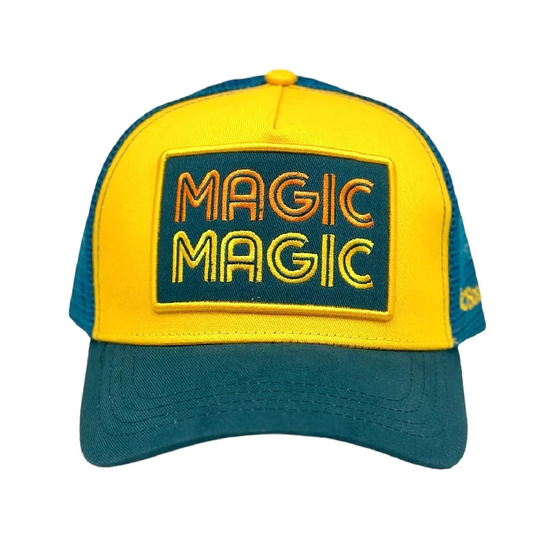 beanies for skiing-  Magic Trucker - Yellow/Teal/Blue