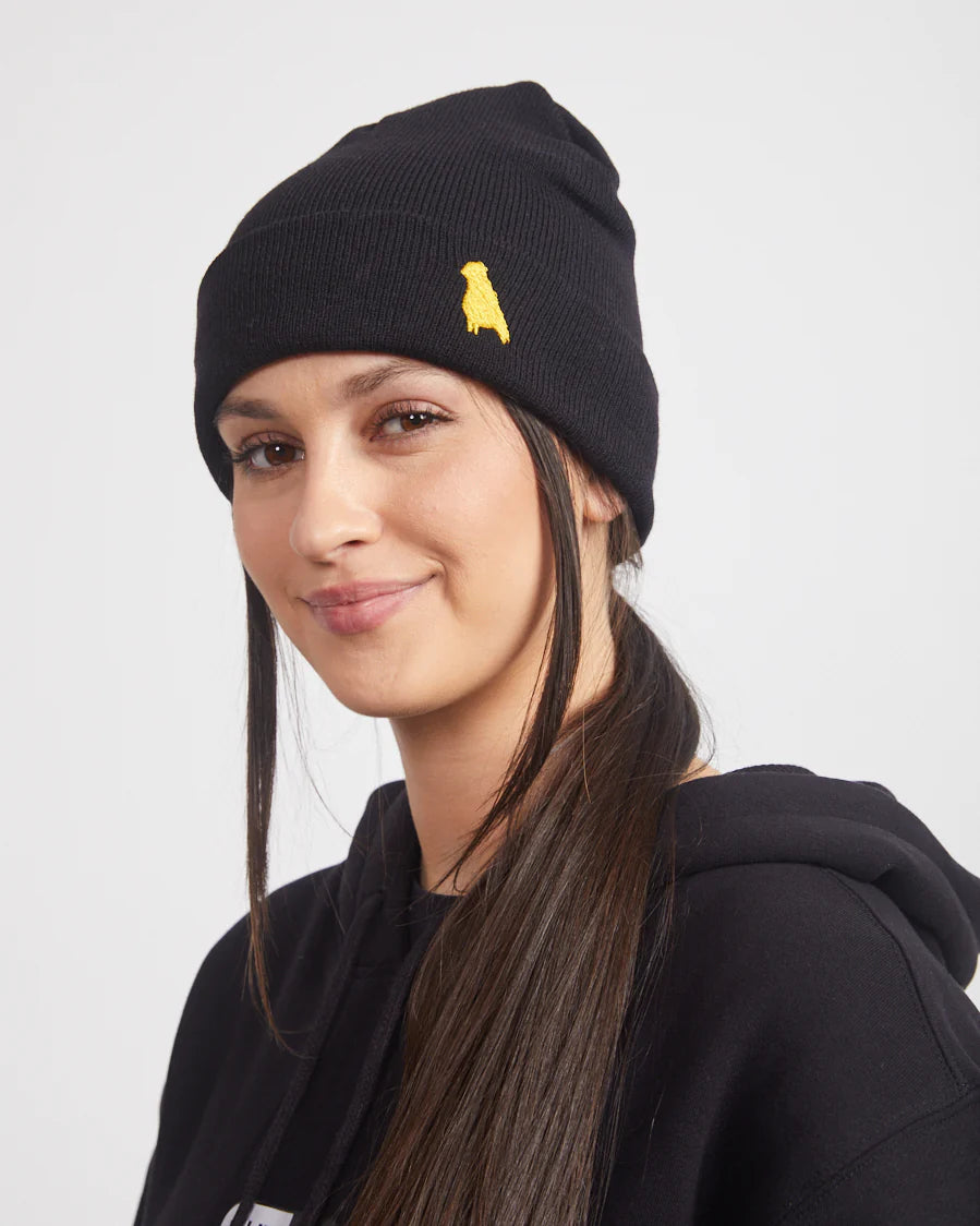 beanies for weekend getaways-  Yuki Threads Bird Beanie - BLACK