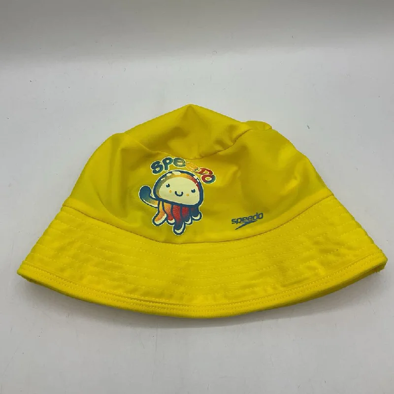 beanies for working out in winter-  Size L-XL: Speedo Yellow Colorful Jellyfish Sun Hat