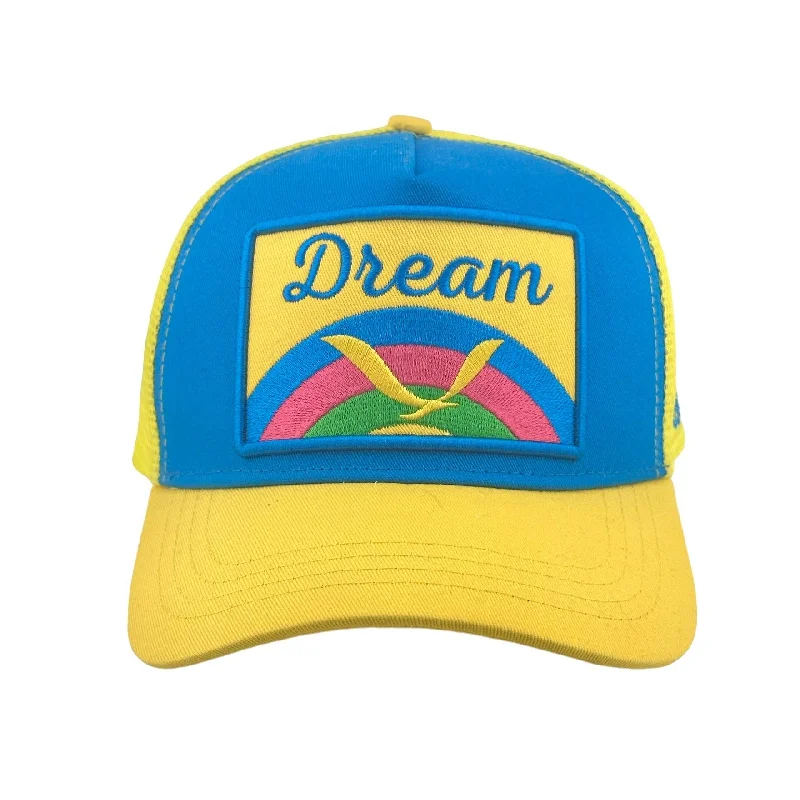 beanies for winter trips-  Dream Trucker - Electric Blue/Yellow