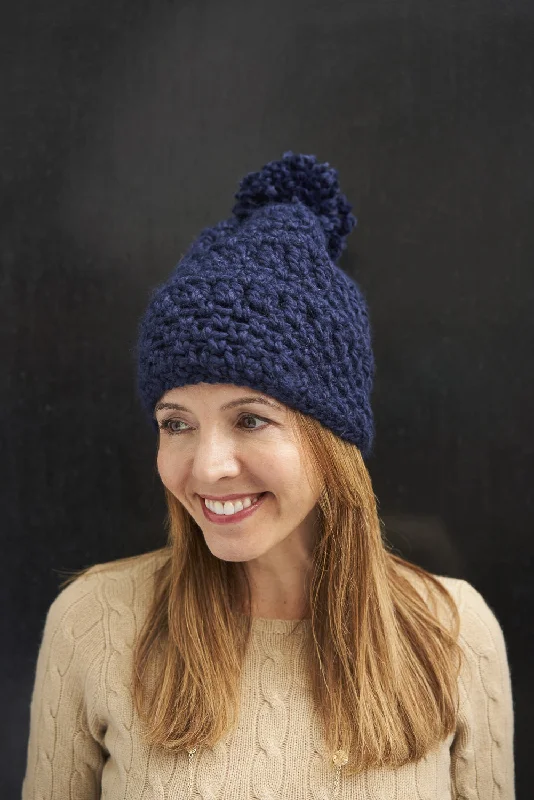 beanies with thermal knit-  Delran Hat (Crochet)