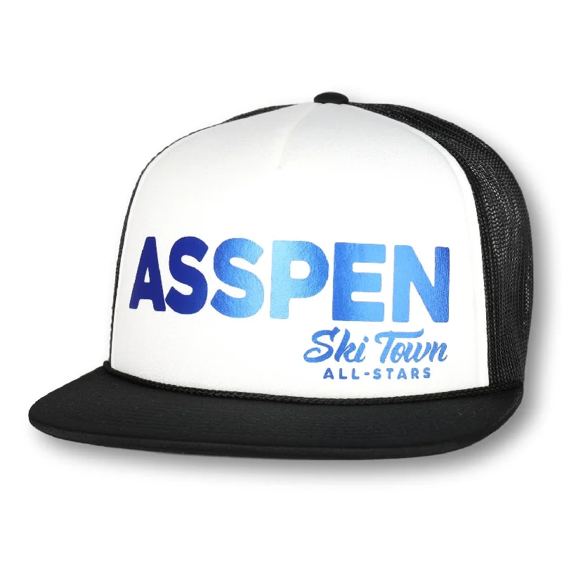 BLACK/WHITE/BLACK W/ METALLIC BLUE LOGO