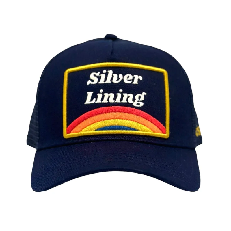 beanies for men with pompom-  Silver Lining Trucker - Indigo