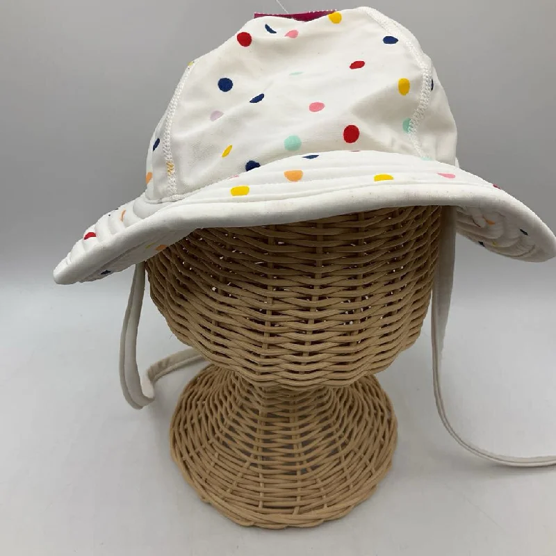 beanies for winter trips-  Size XS: Hanna Andersson White Colorful Dots Sun Hat