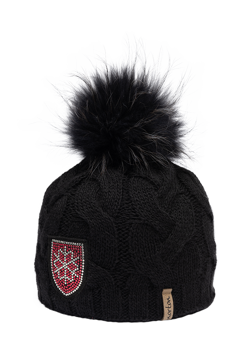 women's wide-brim wool hats for chic winter fashion-Highline Rhinestone Crest Wool Hat