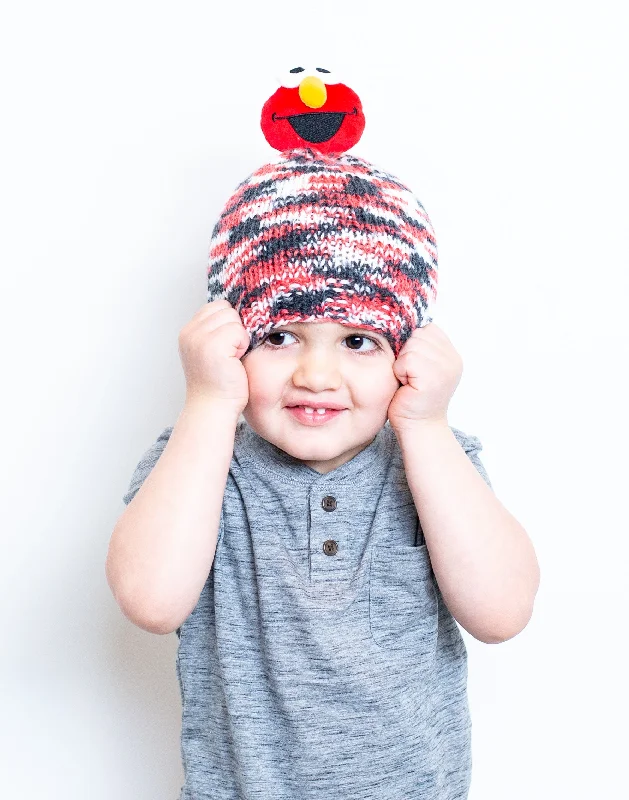 beanies with matching gloves-  Knit Elmo Hat