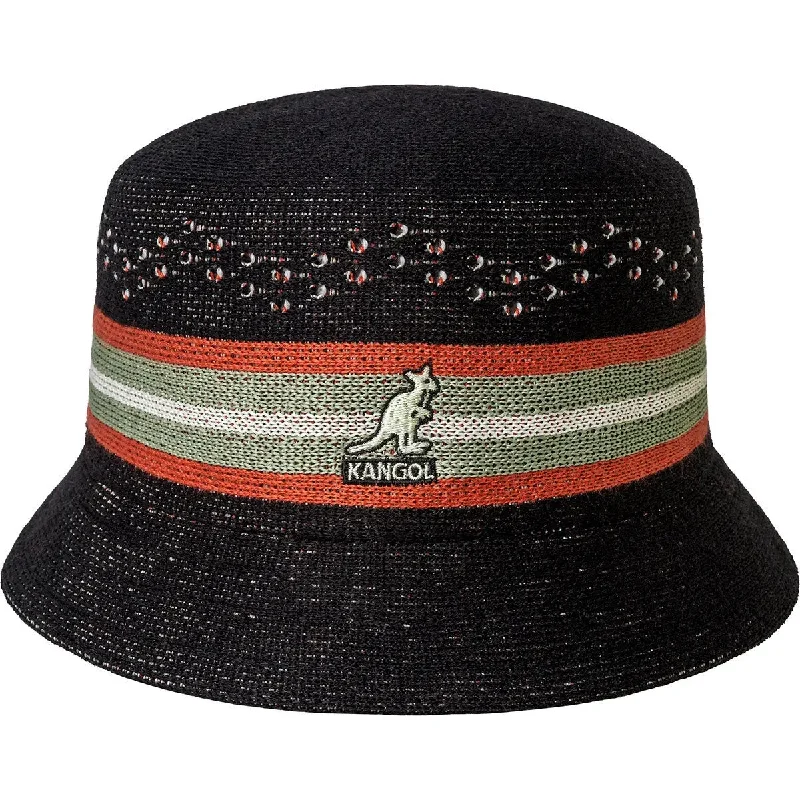 Bucket hats with vintage vibes for classic style-Kangol Slick Stripe Bin Jacquard Knit Bucket Hat