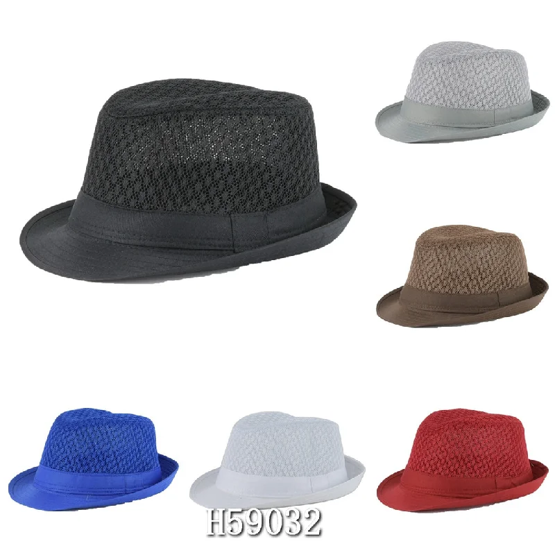 beanies for winter trips-  Wholesale Summer Sun Mesh Fedora Hats H59032