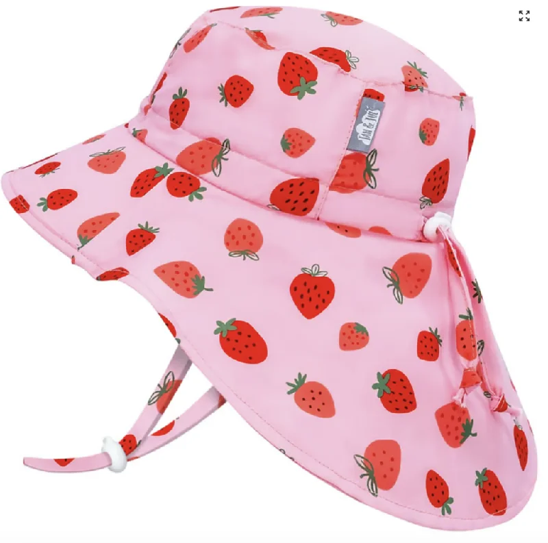 beanies for daily winter style-  Size S (0-6m): Jan & Jul Aqua Dry Adventure Hat - Pink Strawberry NEW