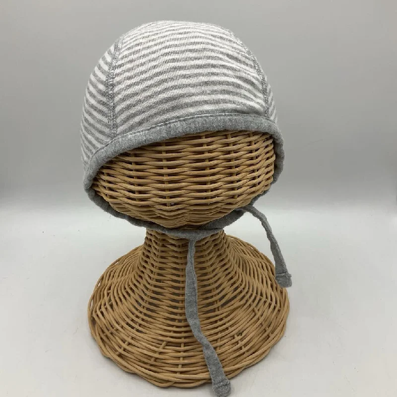 beanies with adjustable knit-  Size XS: Hanna Andersson White/Grey Striped Baby Hat