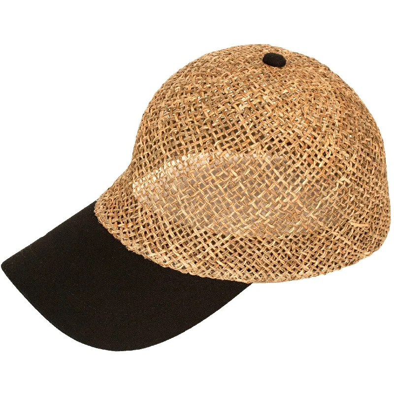 Baseball caps with bright colors-Vented Straw Baseball Cap by Capas