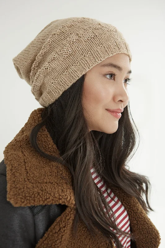 soft beanies-  Checkmate Slouch Hat (Knit) - Version 2