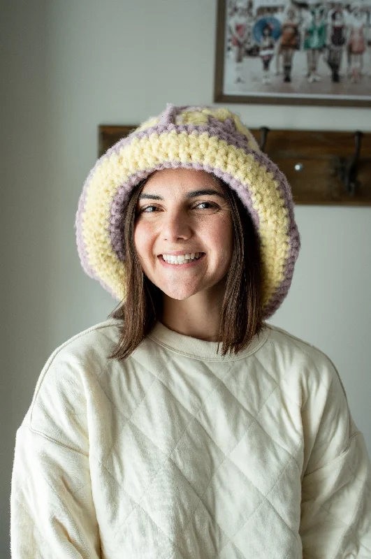 Bucket hats for keeping your head cool during warm days-Granny Square Bucket Hat (Crochet)