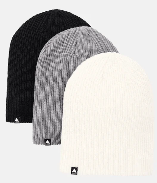 beanies with knitted patterns-  Burton Recycled DND Beanie 3 Pack