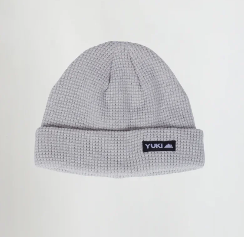 beanies with eco-friendly materials-  Yuki Threads Waffle Beanie - Snow Marle