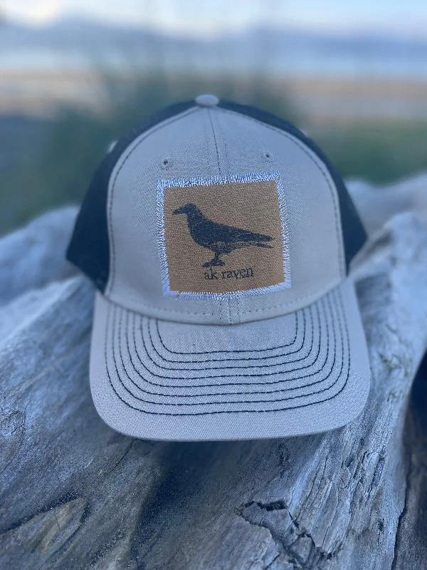 beanies for cozy outings-  Driftwood / Black AK Raven Patch Hat. $38.00