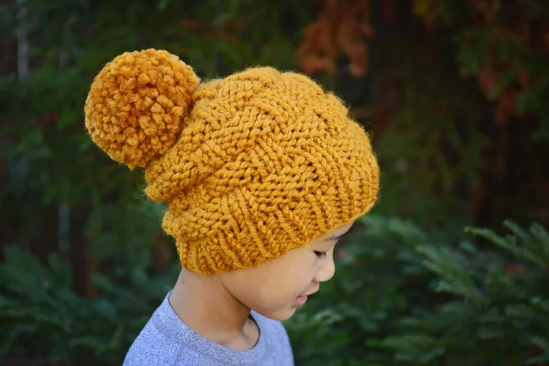 beanies for family gatherings-  Knit Kit - Basket Weave Slouch Beanie