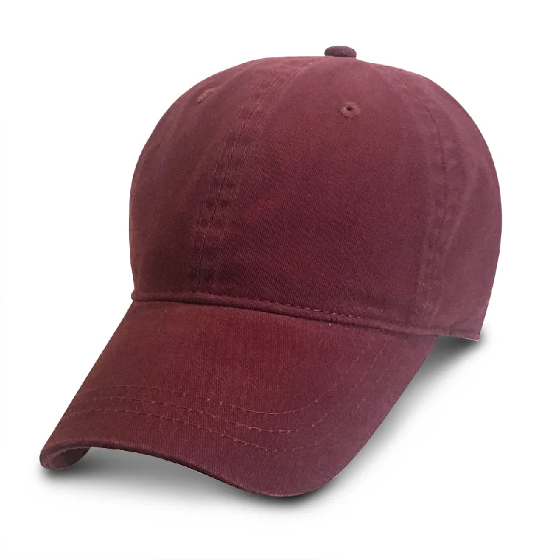 Baseball caps with bold designs for men-Burgundy Washed - Unstructured Baseball Cap