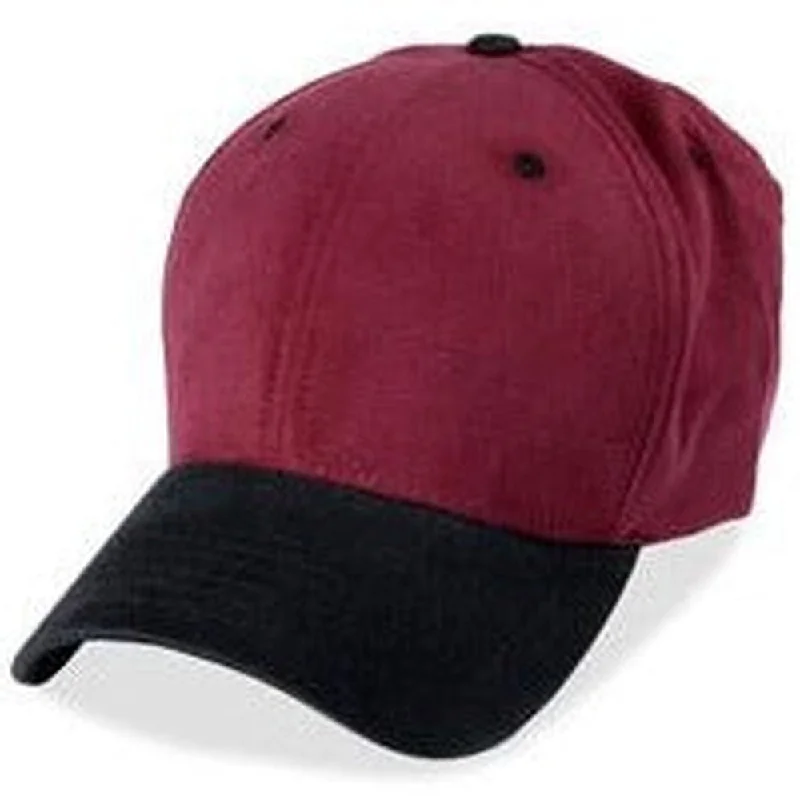 Baseball caps for casual outings-Burgundy with Black Visor - Structured Baseball Cap