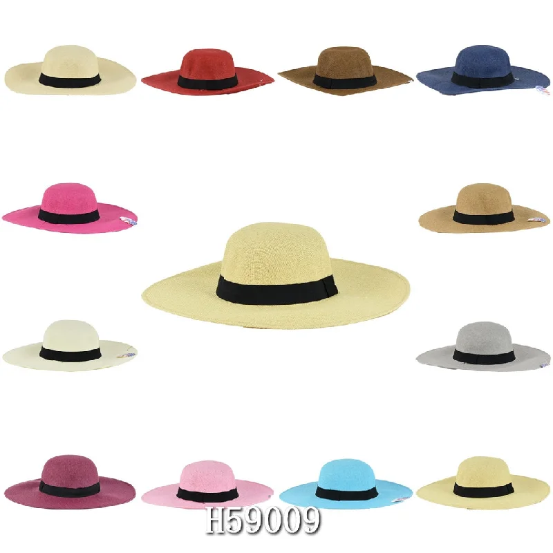 slouchy beanies for winter-  Wholesale Summer Straw Fedora Hats Unisex H59009