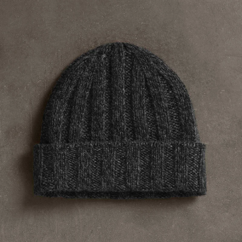 beanies for outdoor work-  Cashmere Marled Beanie - Charcoal Marl