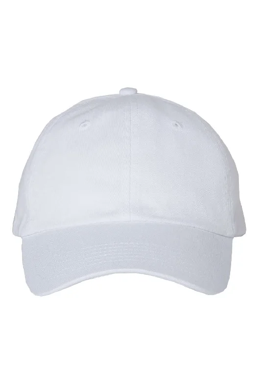 Men's hats for winter gear for hiking-mens hats perfect addition to your wardrobe-Valucap Mens Bio-Washed Chino Twill Adjustable Hat - White