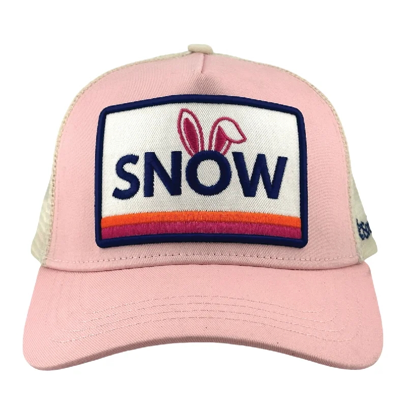 beanies for warmth-  Snow Bunny Trucker - Pink