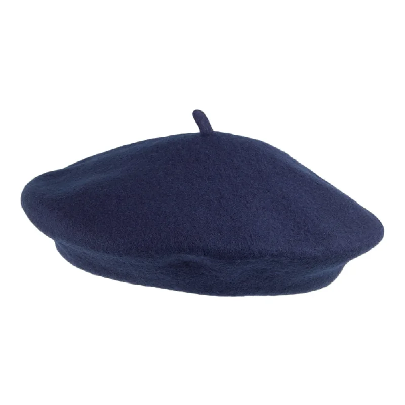 women's winter hats for cozy warmth-Kids Wool Beret - Navy Blue