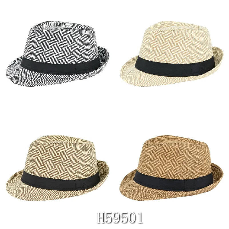 beanies with cozy wool for winter-  Wholesale Summer Sun Straw Fedora Hats H59501