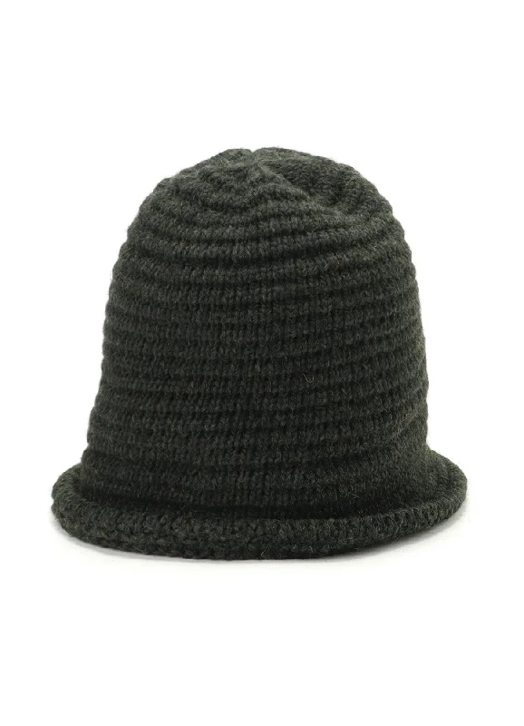 women's warm fleece caps for extra cold days-WOOL KNITTED BUCKET HAT