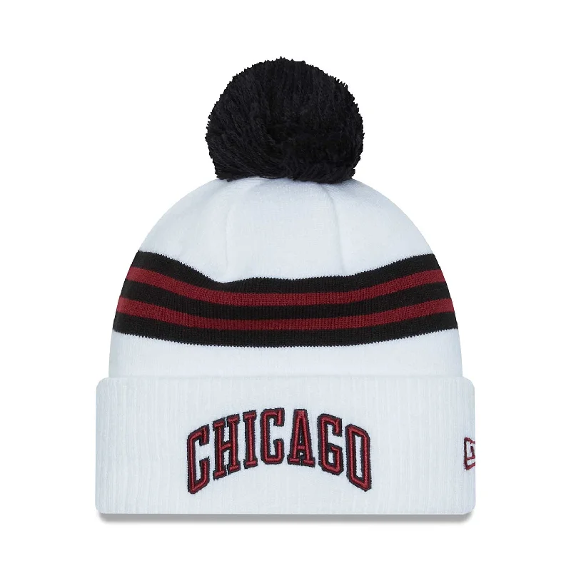 beanies with luxurious material-  Chicago Bulls 2022-23 City Edition White Pom Knit Hat