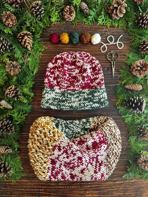 beanies for long snow days-  Knit Kit - Mix and Marl Beanie & Cowl