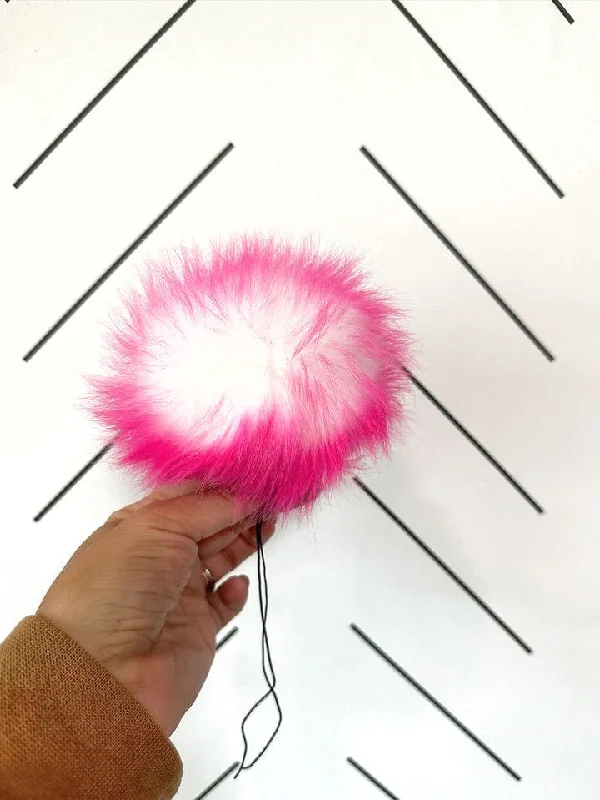 beanies for warmth on the go-  Faux Fur Pom Pom | Hot Pink