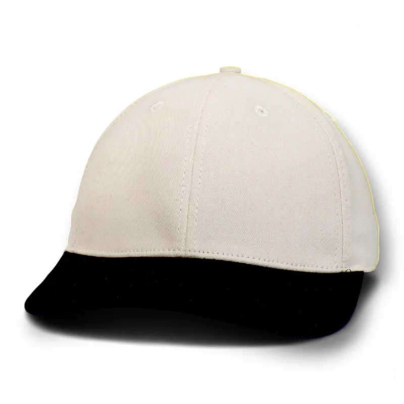 Baseball caps for road trips-Cream with Black Visor - Structured Baseball Cap