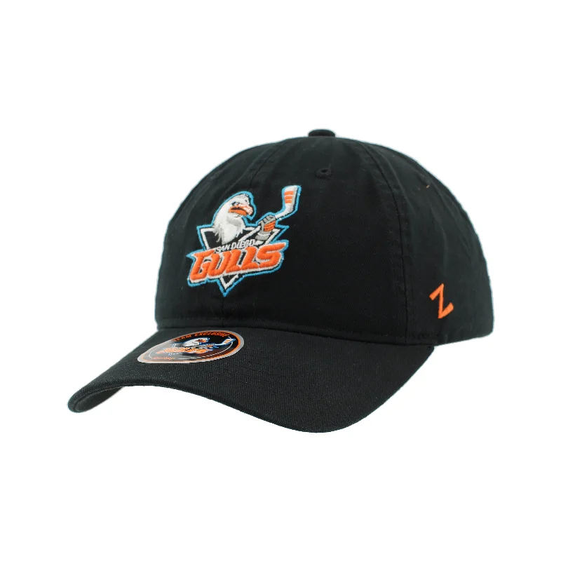 beanies for kids with pompom-  San Diego Gulls Scholarship Black Primary Adjustable Hat