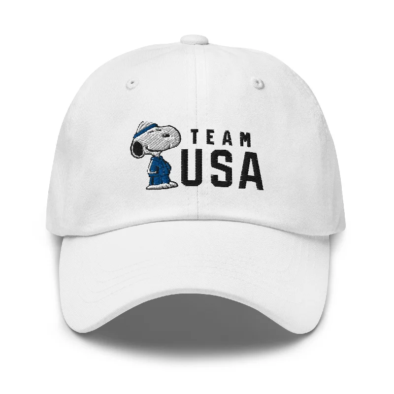 beanies for family gatherings-  Peanuts Snoopy Team USA Classic Dad Hat