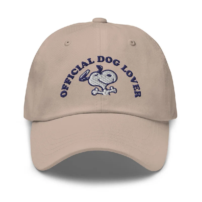 beanies for running errands-  Peanuts Official Dog Lover Embroidered Dad Hat